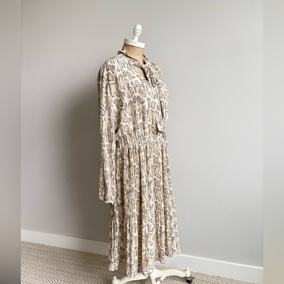 Anthropologie Current Air Olivia Snake Print Midi Dress MEDIUM - Picture 7 of 10